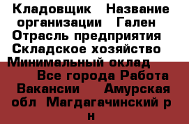 Кладовщик › Название организации ­ Гален › Отрасль предприятия ­ Складское хозяйство › Минимальный оклад ­ 20 000 - Все города Работа » Вакансии   . Амурская обл.,Магдагачинский р-н